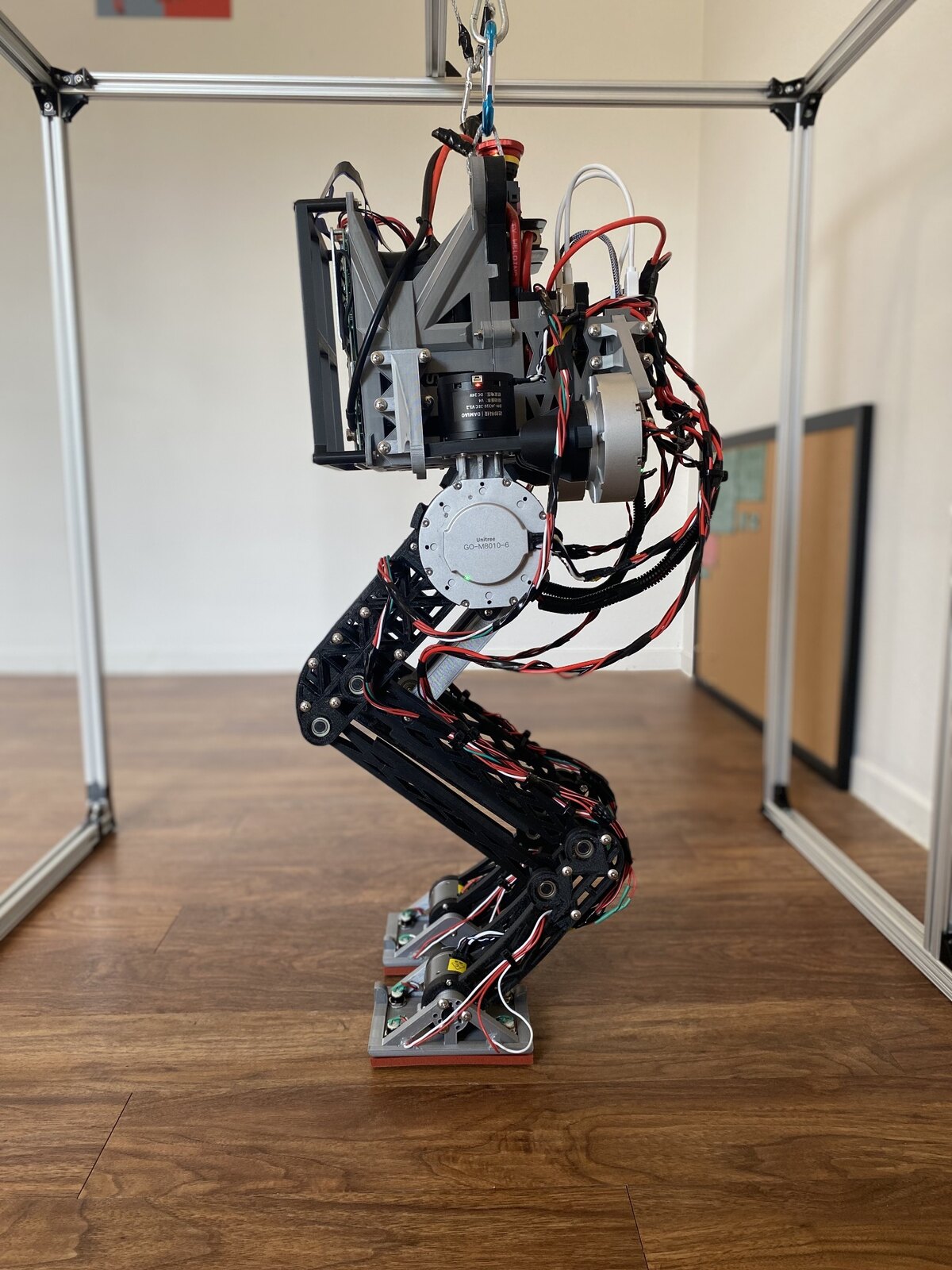 Side profile of Silver, the custom biped research platform